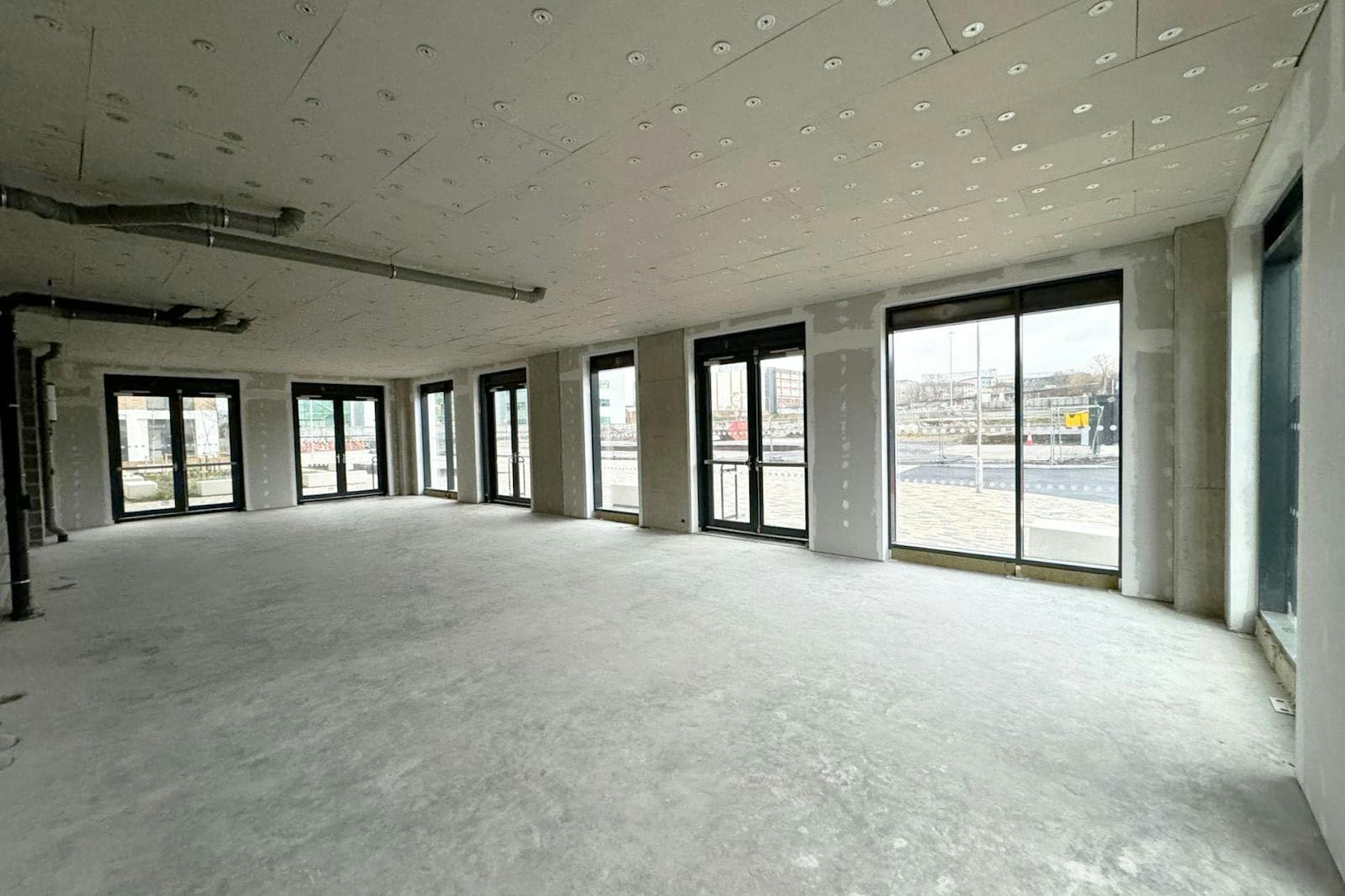 Industrial co-working café reframe — before